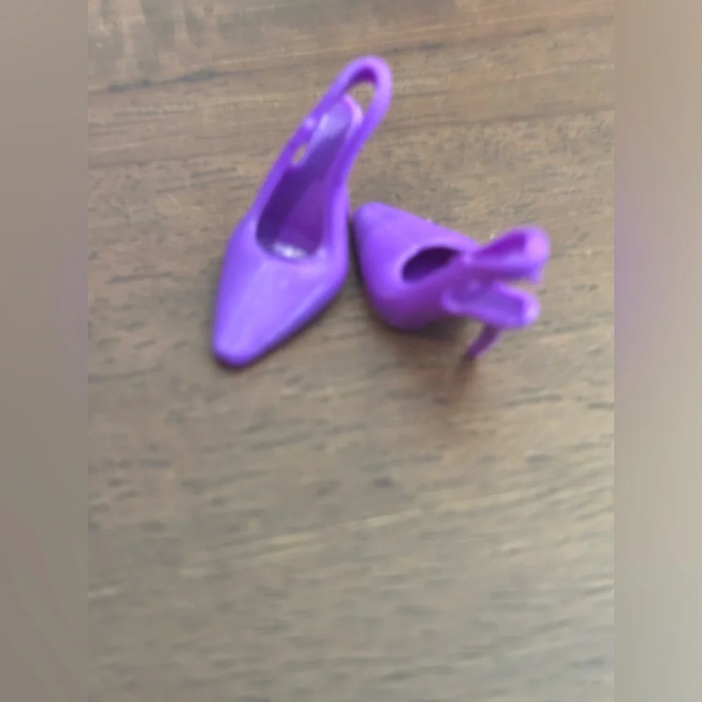 9 pairs of Barbie Doll Shoes Pink Purple Red‎ Green Orange Open Toe Ballet Heels